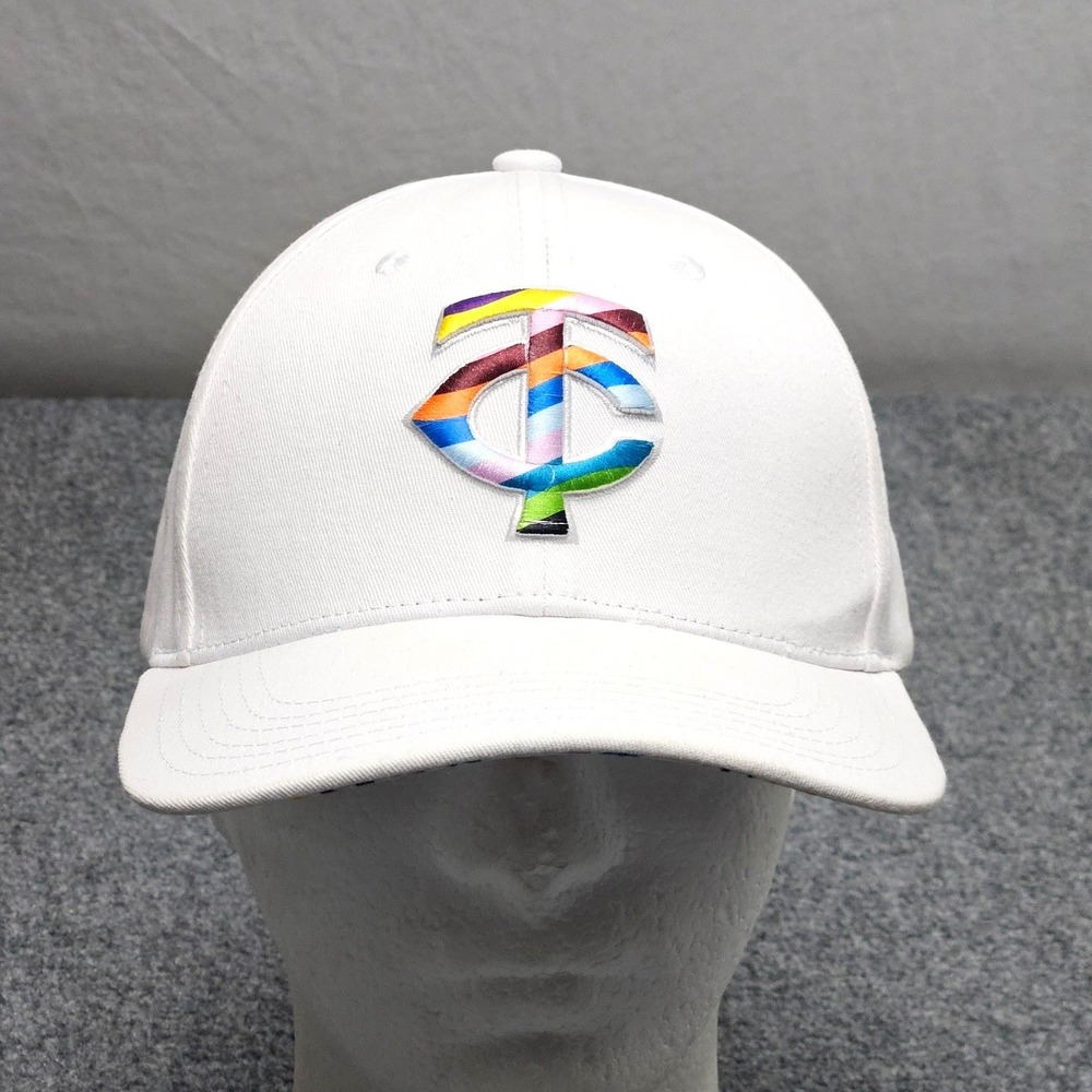 Minnesota Twins Hat Pride White Rainbow Awareness Ribbon MLB Baseball Fanwear